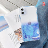 Gradient Marble Texture Clear Soft Phone Case Back Cover for iPhone 12 Pro Max/12 Pro/12/12 Mini/SE/11 Pro Max/11 Pro/11/XS Max/XR/XS/X/8 Plus/8 - halloladies