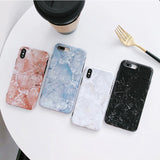 Granite Marble Soft TPU Phone Case Back Cover - iPhone SE/11 Pro Max/11 Pro/11/XS Max/XR/XS/X/8 Plus/8/7 Plus/7/6s Plus/6s/6 Plus/6 - halloladies