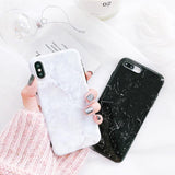 Granite Marble Soft TPU Phone Case Back Cover - iPhone SE/11 Pro Max/11 Pro/11/XS Max/XR/XS/X/8 Plus/8/7 Plus/7/6s Plus/6s/6 Plus/6 - halloladies