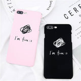 Fashion Letter I'm Fine Art Graffiti Hard PC Phone Case Back Cover for iPhone XS Max/XR/XS/X/8 Plus/8/7 Plus/7/6s Plus/6s/6 Plus/6 - halloladies