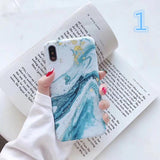 Fashion Marble IMD Abstract Silicone Phone Case Back Cover for iPhone 11 Pro Max/11 Pro/11/XS Max/XR/XS/X/8 Plus/8/7 Plus/7/6s Plus/6s/6 Plus/6 - halloladies