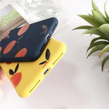 Retro Cartoon Fruit Orange Peach Phone Case Back Cover for iPhone XS Max/XR/XS/X/8 Plus/8/7 Plus/7/6s Plus/6s/6 Plus/6 - halloladies