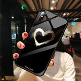 Love Heart Tempered Glass Phone Case Back Cover - iPhone XS Max/XR/XS/X/8 Plus/8/7 Plus/7/6s Plus/6s/6 Plus/6 - halloladies