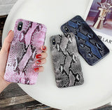 Fashion Snake Crocodile Skin Pattern Soft IMD Phone Case Back Cover - iPhone XS Max/XR/XS/X/8 Plus/8/7 Plus/7/6s Plus/6s/6 Plus/6 - halloladies