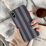 Vintage Stripe Soft TPU Ultra Thin Phone Case Back Cover - iPhone XS Max/XR/XS/X/8 Plus/8/7 Plus/7/6s Plus/6s/6 Plus/6 - halloladies