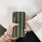 Vintage Stripe Soft TPU Ultra Thin Phone Case Back Cover - iPhone XS Max/XR/XS/X/8 Plus/8/7 Plus/7/6s Plus/6s/6 Plus/6 - halloladies