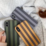 Vintage Stripe Soft TPU Ultra Thin Phone Case Back Cover - iPhone XS Max/XR/XS/X/8 Plus/8/7 Plus/7/6s Plus/6s/6 Plus/6 - halloladies