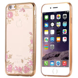 Floral Patterned Glitter Bling Phone Case Back Cover - iPhone XS Max/XR/XS/X/8 Plus/8/7 Plus/7/6s Plus/6s/6 Plus/6 - halloladies