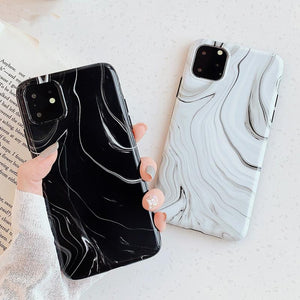 Simple Marble Line Phone Case Back Cover - iPhone 11 Pro Max/11 Pro/11/XS Max/XR/XS/X/8 Plus/8/7 Plus/7/6s Plus/6s/6 Plus/6 - halloladies