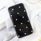 Love Heart Tempered Glass Phone Case Back Cover for iPhone 11 Pro Max/11 Pro/11/XS Max/XR/XS/X/8 Plus/8/7 Plus/7/6s Plus/6s/6 Plus/6 - halloladies