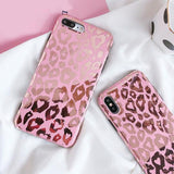 Fashion Glossy Love Heart Leopard Print Silicone Phone Case Back Cover for iPhone XS Max/XR/XS/X/8 Plus/8/7 Plus/7/6s Plus/6s/6 Plus/6 - halloladies