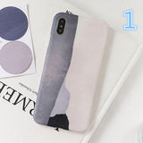 Geometric Art Matte IMD Silicone Phone Case Back Cover for iPhone XS Max/XR/XS/X/8 Plus/8/7 Plus/7/6s Plus/6s/6 Plus/6 - halloladies