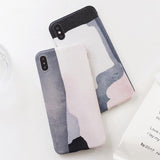Geometric Art Matte IMD Silicone Phone Case Back Cover for iPhone XS Max/XR/XS/X/8 Plus/8/7 Plus/7/6s Plus/6s/6 Plus/6 - halloladies