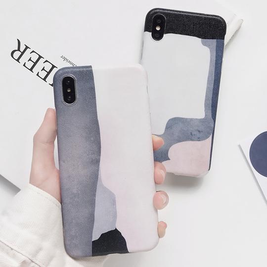 Geometric Art Matte IMD Silicone Phone Case Back Cover for iPhone XS Max/XR/XS/X/8 Plus/8/7 Plus/7/6s Plus/6s/6 Plus/6 - halloladies