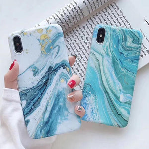 Fashion Marble IMD Abstract Silicone Phone Case Back Cover for iPhone 11 Pro Max/11 Pro/11/XS Max/XR/XS/X/8 Plus/8/7 Plus/7/6s Plus/6s/6 Plus/6 - halloladies