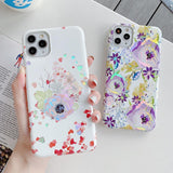 Laser Retro Flower Soft Phone Case Back Cover for iPhone 12 Pro Max/12 Pro/12/12 Mini/11 Pro Max/11 Pro/11/XS Max/XR/XS/X/8 Plus/8/7 Plus/7 - halloladies