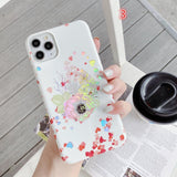 Laser Retro Flower Soft Phone Case Back Cover for iPhone 12 Pro Max/12 Pro/12/12 Mini/11 Pro Max/11 Pro/11/XS Max/XR/XS/X/8 Plus/8/7 Plus/7 - halloladies