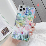 Laser Retro Flower Soft Phone Case Back Cover for iPhone 12 Pro Max/12 Pro/12/12 Mini/11 Pro Max/11 Pro/11/XS Max/XR/XS/X/8 Plus/8/7 Plus/7 - halloladies