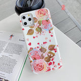 Laser Retro Flower Soft Phone Case Back Cover for iPhone 12 Pro Max/12 Pro/12/12 Mini/11 Pro Max/11 Pro/11/XS Max/XR/XS/X/8 Plus/8/7 Plus/7 - halloladies