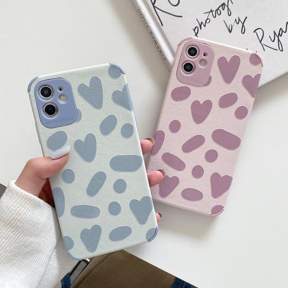 Leopard Love Heart Soft Phone Case for iPhone 12 Pro Max/12 Pro/12/12 Mini/SE/11 Pro Max/11 Pro/11/XS Max/XR/XS/X/8 Plus/8 - halloladies