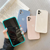 Love Heart Candy Color Soft Phone Case Back Cover for iPhone 12 Pro Max/12 Pro/12/12 Mini/SE/11 Pro Max/11 Pro/11/XS Max/XR/XS/X/8 Plus/8 - halloladies