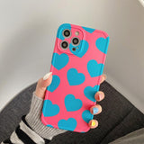 Love Heart Silicone Soft Phone Case Back Cover for iPhone 12 Pro Max/12 Pro/12/12 Mini/SE/11 Pro Max/11 Pro/11/XS Max/XR/XS/X/8 Plus/8
