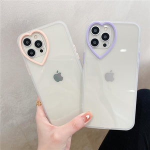 Love Lens Silicone Clear Soft Phone Case Back Cover  for iPhone 12 Pro Max/12 Pro/12/12 Mini/SE/11 Pro Max/11 Pro/11/XS Max/XR/XS/X/8 Plus/8