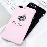 Fashion Letter I'm Fine Art Graffiti Hard PC Phone Case Back Cover for iPhone XS Max/XR/XS/X/8 Plus/8/7 Plus/7/6s Plus/6s/6 Plus/6 - halloladies