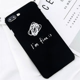 Fashion Letter I'm Fine Art Graffiti Hard PC Phone Case Back Cover for iPhone XS Max/XR/XS/X/8 Plus/8/7 Plus/7/6s Plus/6s/6 Plus/6 - halloladies