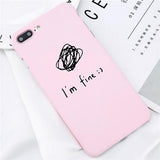 Fashion Letter I'm Fine Art Graffiti Hard PC Phone Case Back Cover for iPhone XS Max/XR/XS/X/8 Plus/8/7 Plus/7/6s Plus/6s/6 Plus/6 - halloladies