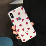 Fashion Cute Cartoon Love Heart Wave Point Soft TPU Phone Case Back Cover - iPhone XS Max/XR/XS/X/8 Plus/8/7 Plus/7/6s Plus/6s/6 Plus/6 - halloladies