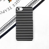 Ultra Thin Black White Stripes Hard PC Phone Case Back Cover for iPhone XS Max/XR/XS/X/8 Plus/8/7 Plus/7/6s Plus/6s/6 Plus/6 - halloladies