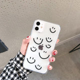 Lucky Smile Face Transparent Soft Phone Case Back Cover for iPhone 12 Pro Max/12 Pro/12/12 Mini/SE/11 Pro Max/11 Pro/11/XS Max/XR/XS/X/8 Plus/8 - halloladies