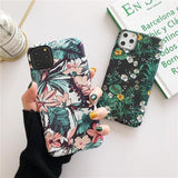 Luminous Flowers Leaves PC Phone Case Back Cover for iPhone 12 Pro Max/12 Pro/12/12 Mini/11 Pro Max/11 Pro/11/XS Max/XR/XS/X/8 Plus/8/7 Plus/7 - halloladies