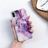 Luxury Color Marble Silicone Phone Case Back Cover for iPhone XS Max/XR/XS/X/8 Plus/8/7 Plus/7/6s Plus/6s/6 Plus/6 - halloladies