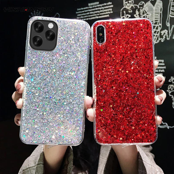 Glitter Sparkling Sequins Phone Case Back Cover - iPhone 11 Pro Max/11 Pro/11/XS Max/XR/XS/X/8 Plus/8/7 Plus/7/6s Plus/6s/6 Plus/6 - halloladies