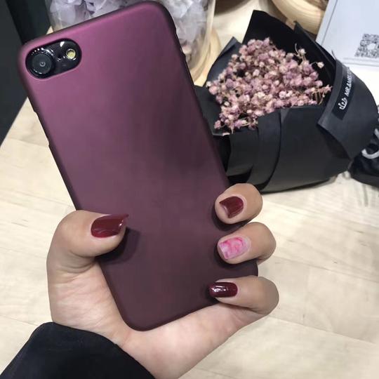 Luxury Wine Red Fashion Hard PC Frosted Phone Case Back Cover for iPhone XS Max/XR/XS/X/8 Plus/8/7 Plus/7/6s Plus/6s/6 Plus/6 - halloladies
