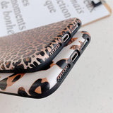Luxury Leopard Print Soft Silicone Phone Case for iPhone 12 Pro Max/12 Pro/12/12 Mini/SE/11 Pro Max/11 Pro/11/XS Max/XR/XS/X/8 Plus/8 - halloladies