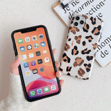 Luxury Leopard Print Soft Silicone Phone Case for iPhone 12 Pro Max/12 Pro/12/12 Mini/SE/11 Pro Max/11 Pro/11/XS Max/XR/XS/X/8 Plus/8 - halloladies