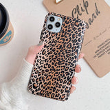 Luxury Leopard Print Soft Silicone Phone Case for iPhone 12 Pro Max/12 Pro/12/12 Mini/SE/11 Pro Max/11 Pro/11/XS Max/XR/XS/X/8 Plus/8 - halloladies