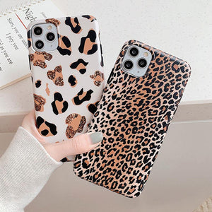 Luxury Leopard Print Soft Silicone Phone Case for iPhone 12 Pro Max/12 Pro/12/12 Mini/SE/11 Pro Max/11 Pro/11/XS Max/XR/XS/X/8 Plus/8 - halloladies
