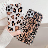 Luxury Leopard Print Soft Silicone Phone Case for iPhone 12 Pro Max/12 Pro/12/12 Mini/SE/11 Pro Max/11 Pro/11/XS Max/XR/XS/X/8 Plus/8 - halloladies