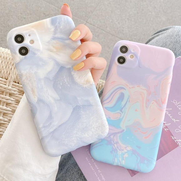 Marble Oil Painting Soft Phone Case Back Cover for iPhone 12 Pro Max/12 Pro/12/12 Mini/SE/11 Pro Max/11 Pro/11/XS Max/XR/XS/X/8 Plus/8 - halloladies