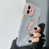 Cute Dinosaur Unicorn Print Soft Phone Case Back Cover for iPhone 12 Pro Max/12 Pro/12/12 Mini/SE/11 Pro Max/11 Pro/11/XS Max/XR/XS/X/8 Plus/8