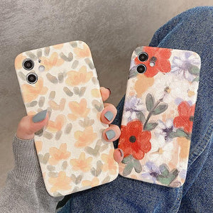 Oil Painting Flower Soft Phone Case Back Cover for iPhone 12 Pro Max/12 Pro/12/12 Mini/SE/11 Pro Max/11 Pro/11/XS Max/XR/XS/X/8 Plus/8