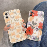 Oil Painting Flower Soft Phone Case Back Cover for iPhone 12 Pro Max/12 Pro/12/12 Mini/SE/11 Pro Max/11 Pro/11/XS Max/XR/XS/X/8 Plus/8