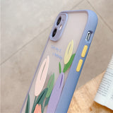 Oil Painting Tulip Flower Matte Phone Case Back Cover Camera Protection for iPhone 12 Pro Max/12 Pro/12/12 Mini/SE/11 Pro Max/11 Pro/11/XS Max/XR/XS/X/8 Plus/8 - halloladies