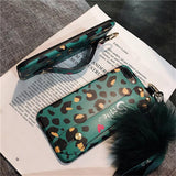 Green Leopard Wrist Band Soft Silicone TPU Phone Case Back Cover for iPhone XS Max/XR/XS/X/8 Plus/8/7 Plus/7/6s Plus/6s/6 Plus/6 - halloladies
