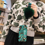 Green Leopard Wrist Band Soft Silicone TPU Phone Case Back Cover for iPhone XS Max/XR/XS/X/8 Plus/8/7 Plus/7/6s Plus/6s/6 Plus/6 - halloladies