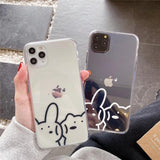 Rabbit Bear Clear Soft Phone Case Back Cover for iPhone 12 Pro Max/12 Pro/12/12 Mini/SE/11 Pro Max/11 Pro/11/XS Max/XR/XS/X/8 Plus/8 - halloladies